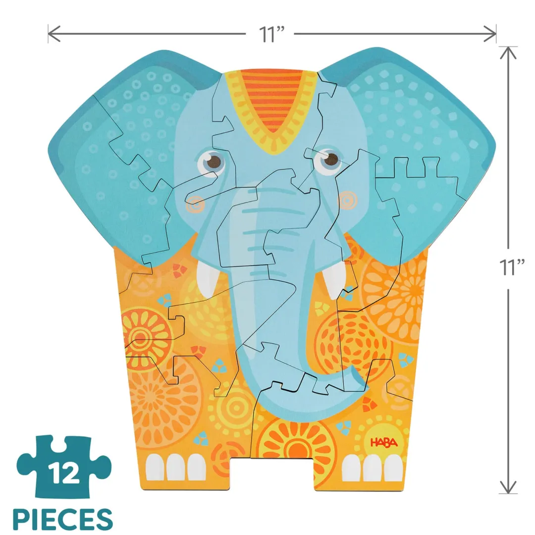 HABA Wooden Toys|4 Years < Elephant 2-in-1 Wooden Puzzle