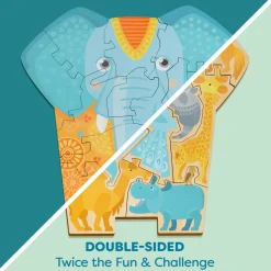 HABA Wooden Toys|4 Years < Elephant 2-in-1 Wooden Puzzle