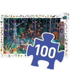 Djeco Puzzles|5 Years < Enchanted Forest Observation Jigsaw Puzzle - 100 Piece