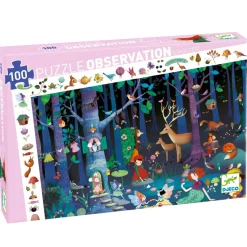 Djeco Puzzles|5 Years < Enchanted Forest Observation Jigsaw Puzzle - 100 Piece