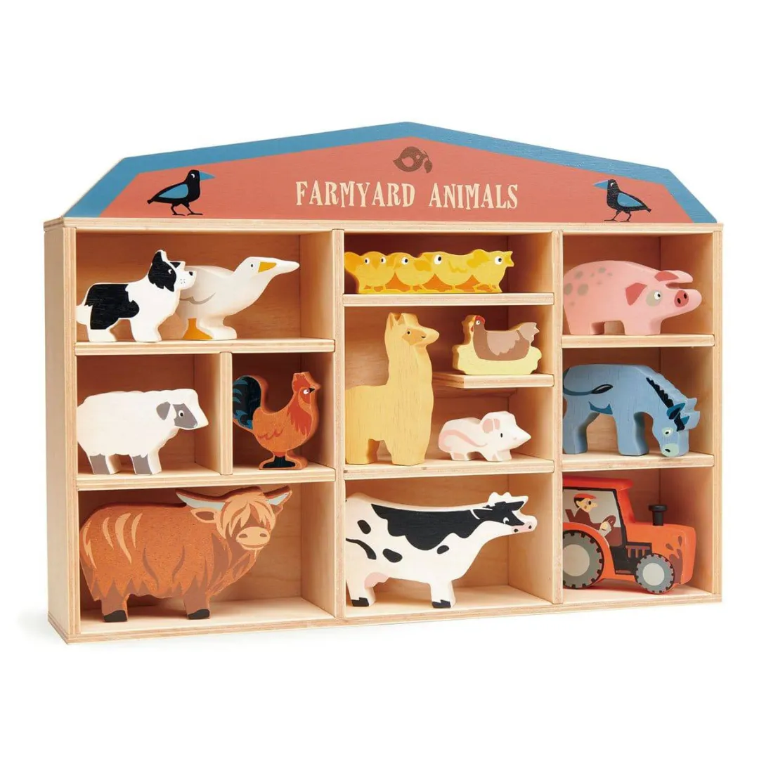 Tender Leaf Toys Wooden Toys|4 Years < Farmyard Wooden Animals Set