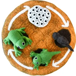 Tara Treasures 4 Years|3 Years < Felted Frog Life Stages Set with Life Cycle Playmat