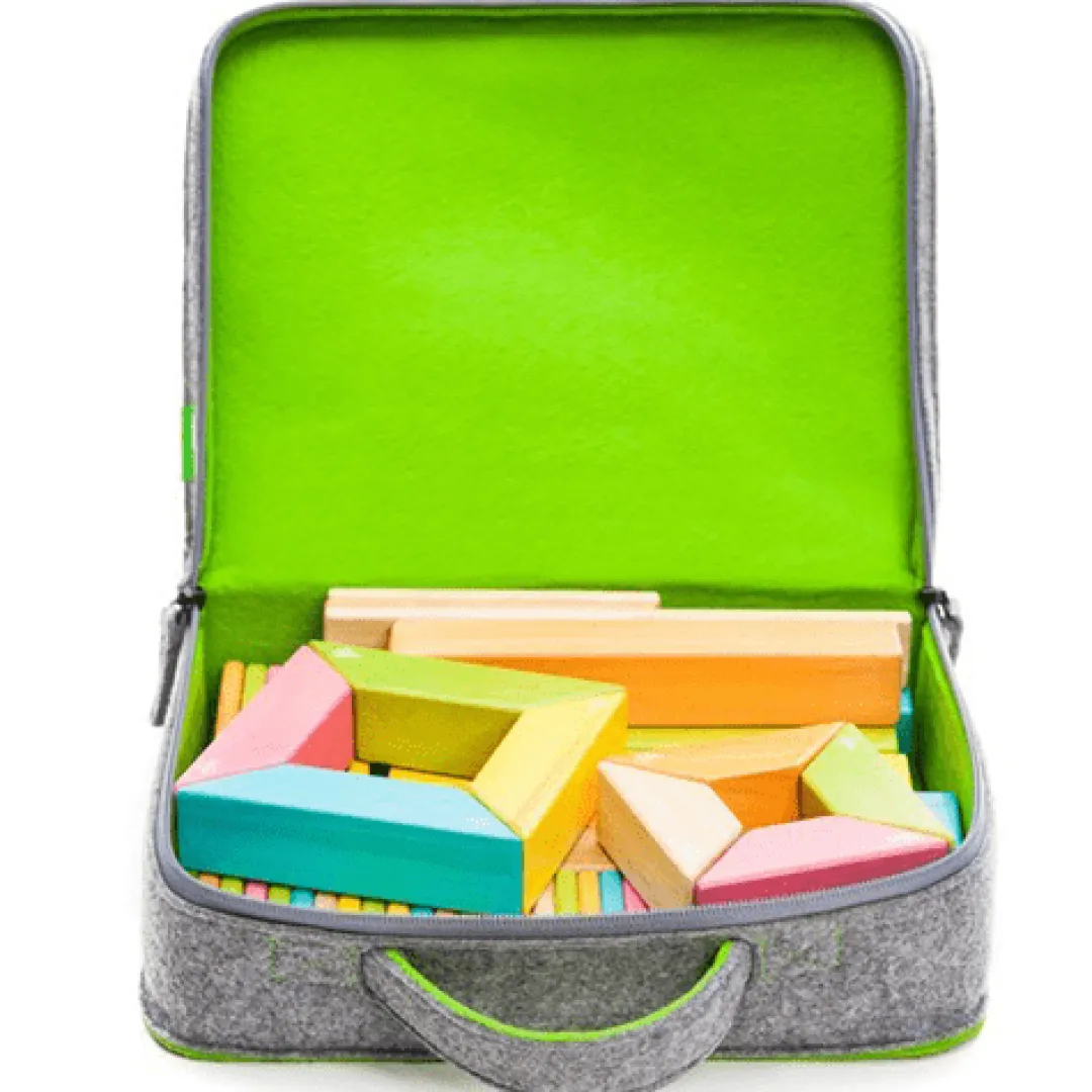 Tegu Wooden Toys|4 Years < Felt Travel Tote for Blocks