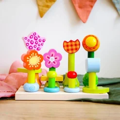 HABA 12-24 Months|Early Learning < Flower Garden Wooden Sorting and Stacking Game