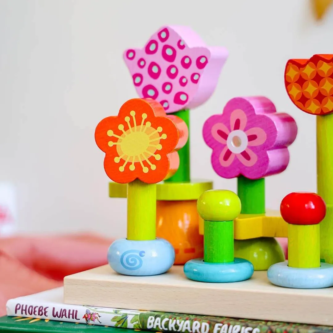 HABA 12-24 Months|Early Learning < Flower Garden Wooden Sorting and Stacking Game