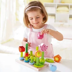 HABA 12-24 Months|Early Learning < Flower Garden Wooden Sorting and Stacking Game