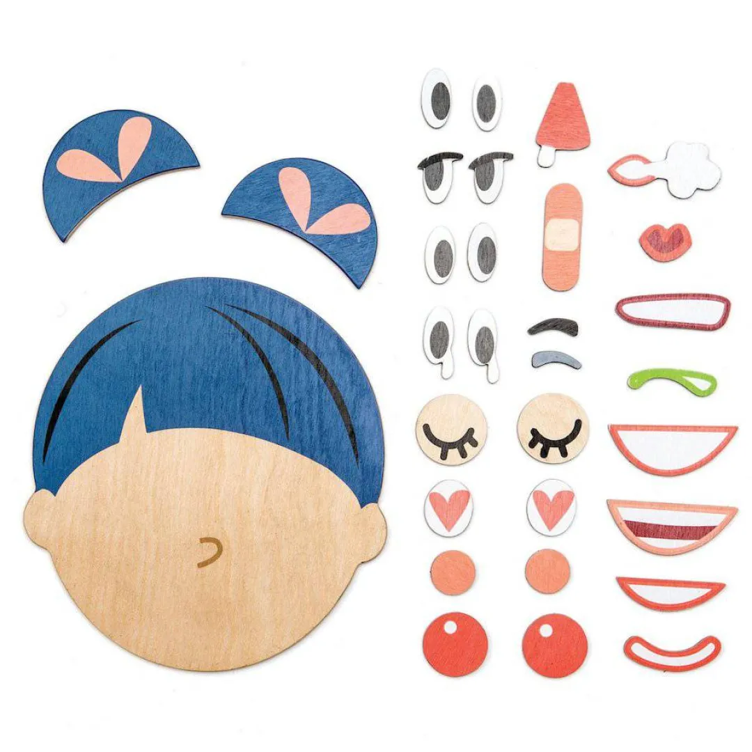 Tender Leaf Toys Early Learning|Wooden Toys < Fun Faces Playset - What's Up?