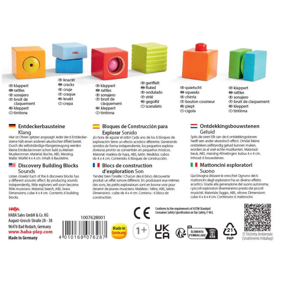 HABA 12-24 Months|Wooden Toys < Fun with Sounds Wooden Discovery Blocks