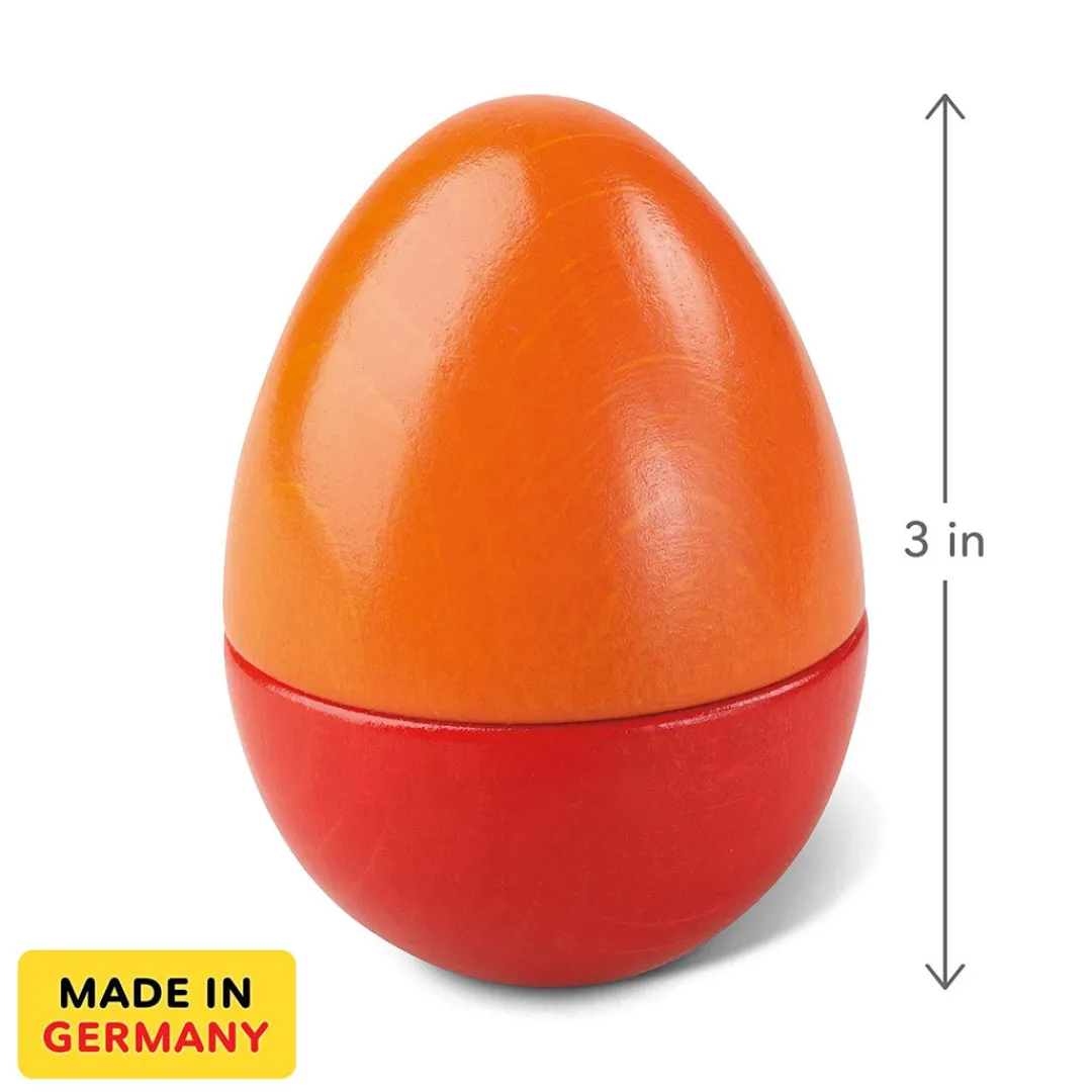 HABA Wooden Toys|2 Years < Fun with Sounds Wooden Eggs - Wooden Rattles