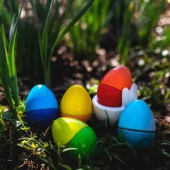 HABA Wooden Toys|2 Years < Fun with Sounds Wooden Eggs - Wooden Rattles