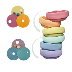 Grimm's Spiel u0026 Holz Marble & Ball Runs|Wooden Toys < Grimm's x Stapelstein Rolling Discs - Pastel