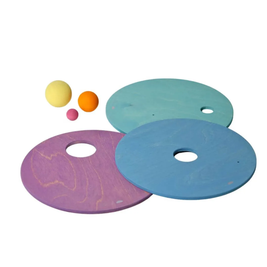 Grimm's Spiel u0026 Holz Marble & Ball Runs|Wooden Toys < Grimm's x Stapelstein Rolling Discs - Pastel