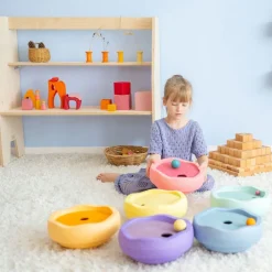 Grimm's Spiel u0026 Holz Marble & Ball Runs|Wooden Toys < Grimm's x Stapelstein Rolling Discs - Pastel