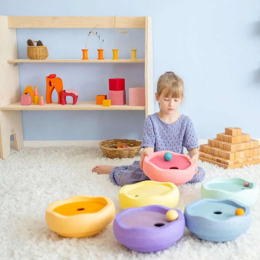 Grimm's Spiel u0026 Holz Marble & Ball Runs|Wooden Toys < Grimm's x Stapelstein Rolling Discs - Pastel
