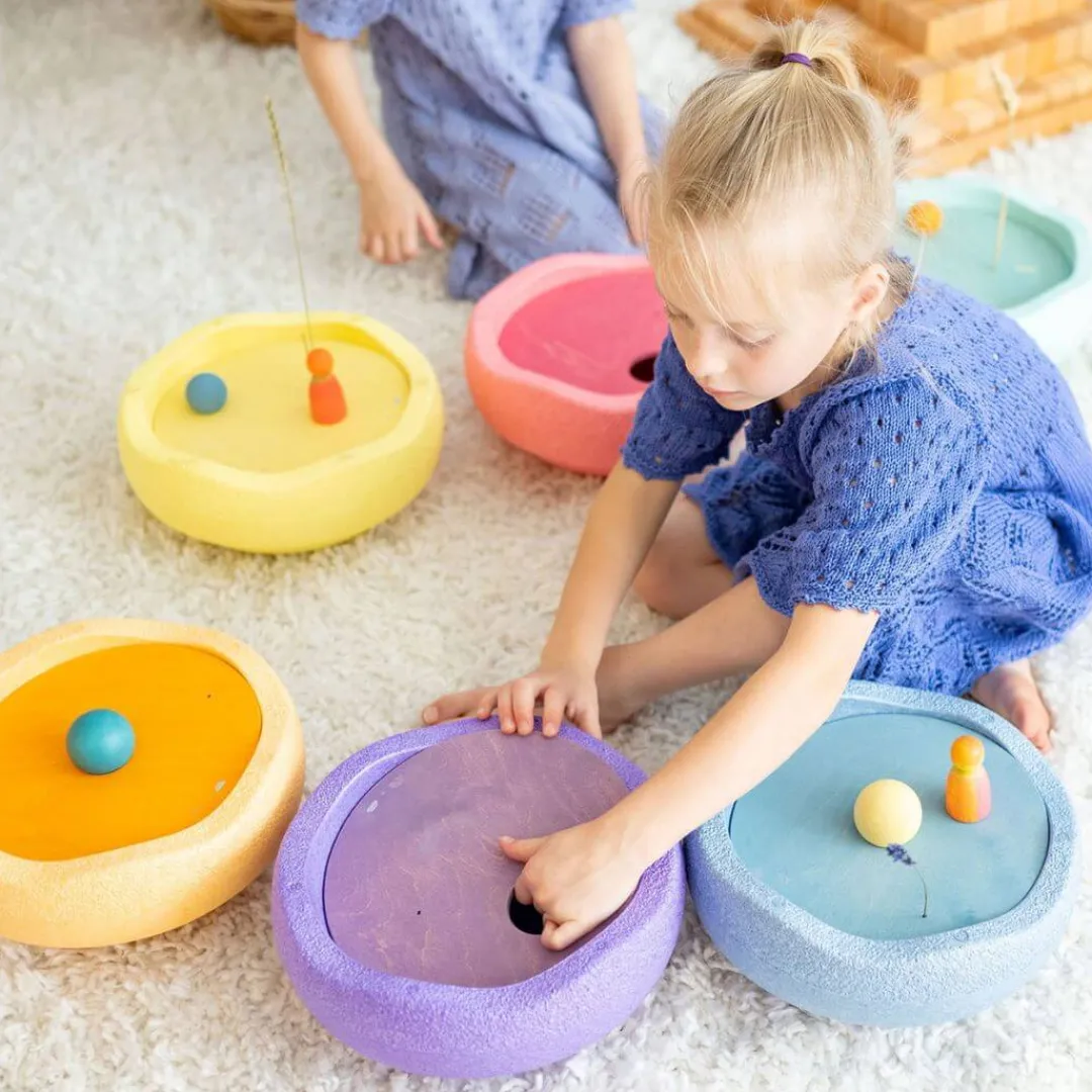 Grimm's Spiel u0026 Holz Marble & Ball Runs|Wooden Toys < Grimm's x Stapelstein Rolling Discs - Pastel