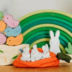 Liebman Design Imports 4 Years|3 Years < Hide-and-Seek Bunnies in Carrot Pouch