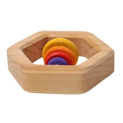 Grimm's Spiel u0026 Holz 12-24 Months|Handmade Toys < Honeycomb Hexagon Baby Rattle