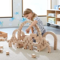HABA Wooden Toys|4 Years < Interlocking Wooden Blocks Construction Set