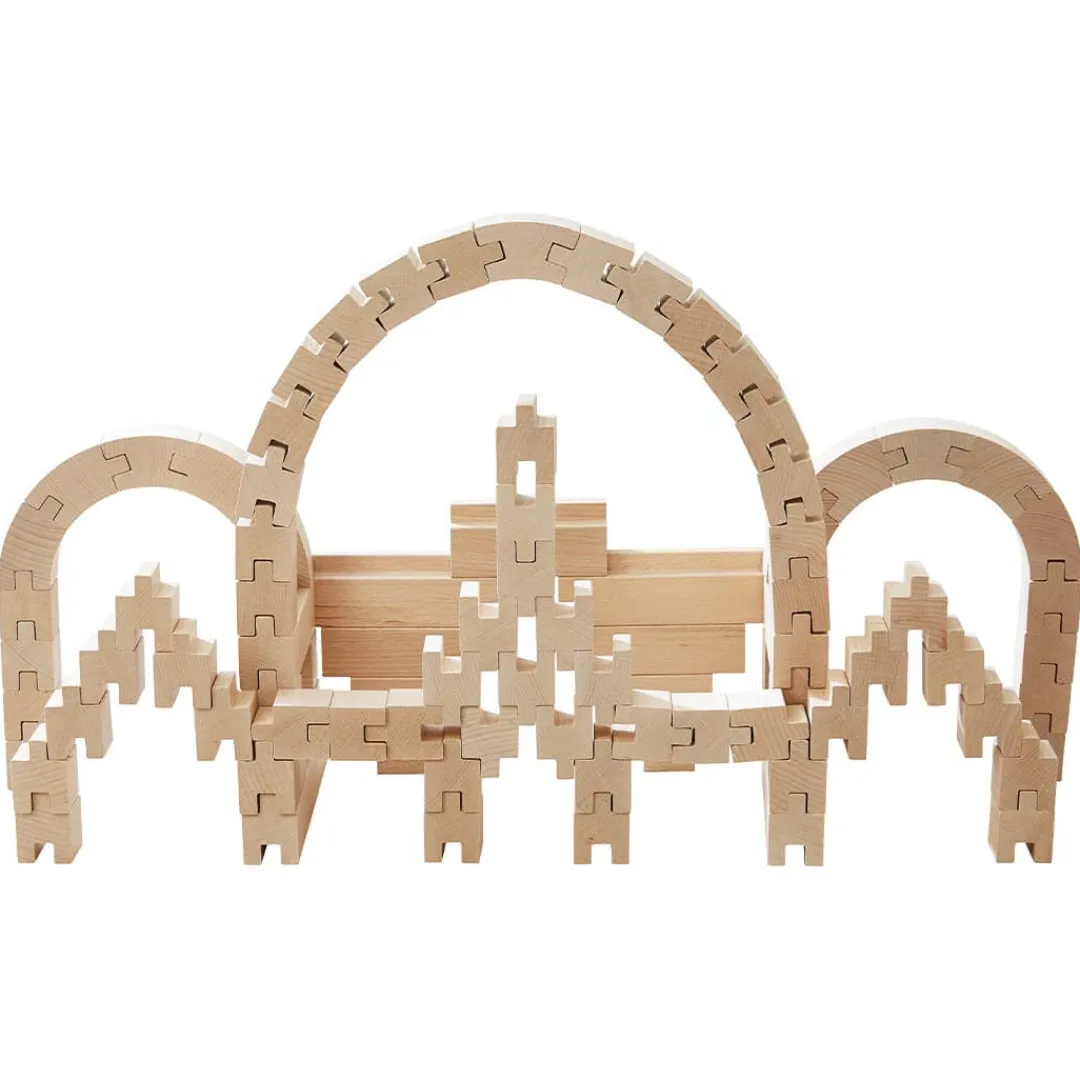 HABA Wooden Toys|4 Years < Interlocking Wooden Blocks Construction Set
