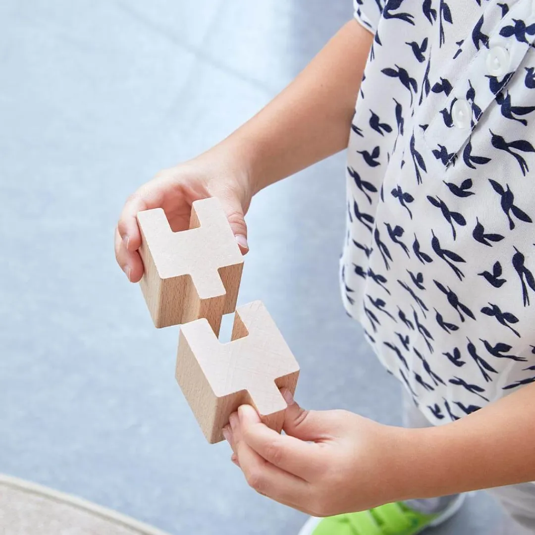 HABA Wooden Toys|4 Years < Interlocking Wooden Blocks Construction Set