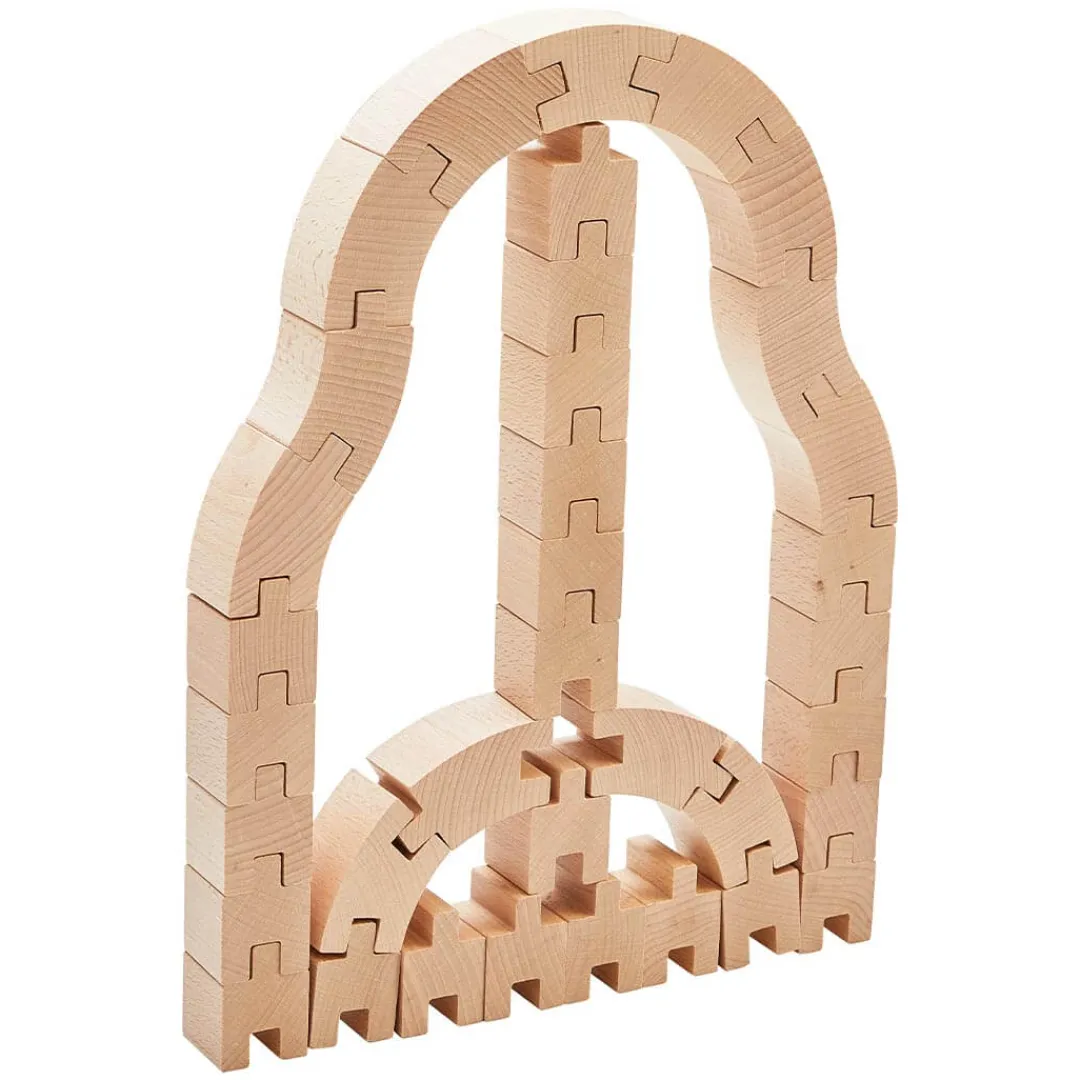HABA Wooden Toys|4 Years < Interlocking Wooden Blocks Construction Set