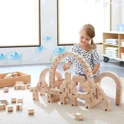 HABA Wooden Toys|4 Years < Interlocking Wooden Blocks Construction Set