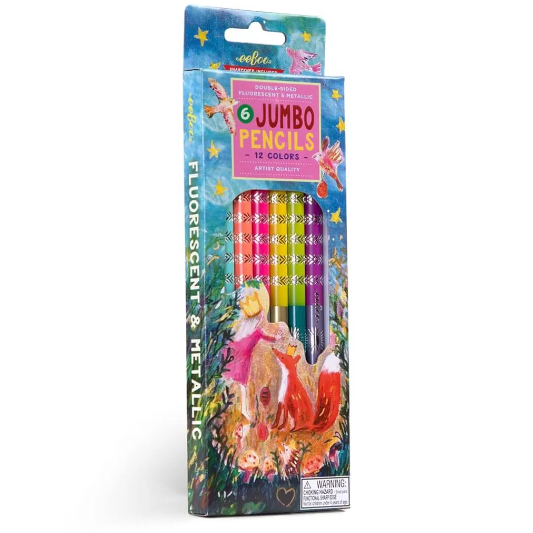 eeBoo 4 Years|5 Years < King Fox 6 Jumbo Double-Sided Pencils