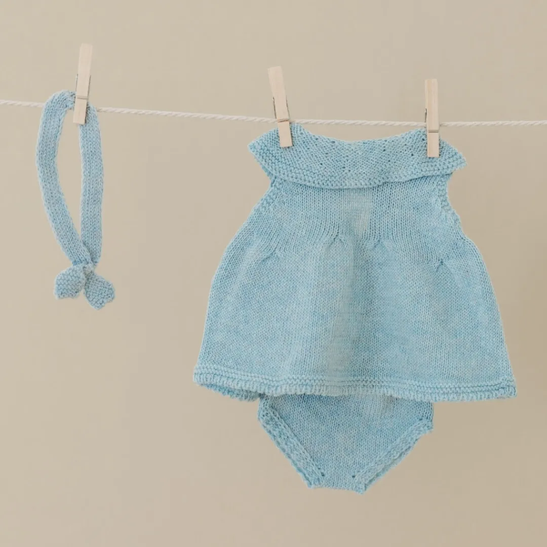 Miniland Dolls|4 Years < Knit Doll Outfit - 15" Dress & Headband