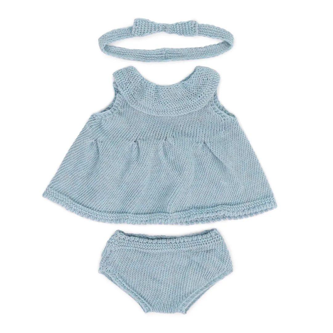 Miniland Dolls|4 Years < Knit Doll Outfit - 15" Dress & Headband