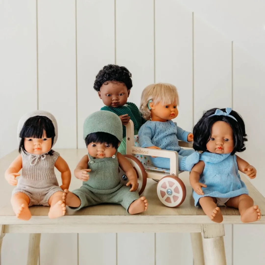 Miniland Dolls|4 Years < Knit Doll Outfit - 15" Dress & Headband