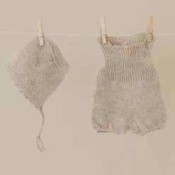 Miniland Dolls|4 Years < Knit Doll Outfit – 15" Romper & Bonnet