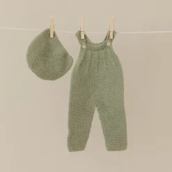 Miniland Dolls|4 Years < Knit Doll Overall & Beanie Hat Set - 15"