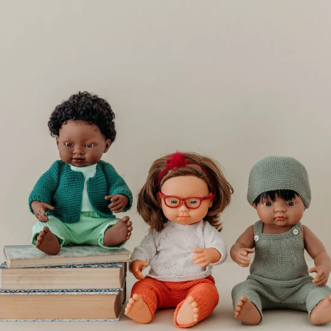 Miniland Dolls|4 Years < Knit Doll Sweater & Pants Set - 15"