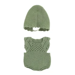Miniland 4 Years|3 Years < Knitted Romper & Bonnet Doll Outfit - 15"