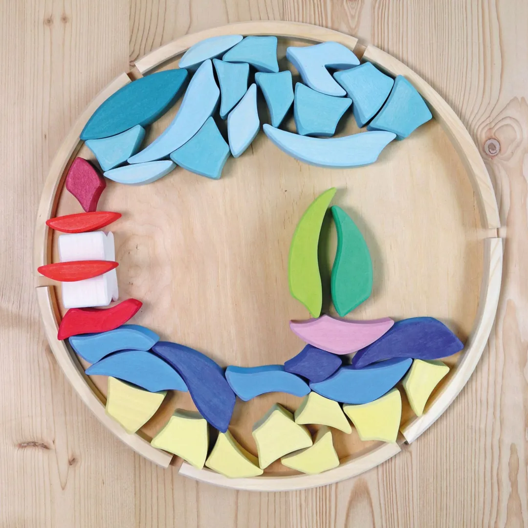 Grimm's Spiel u0026 Holz Wooden Toys|4 Years < Lara Wooden Mosaic Building Set