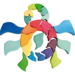 Grimm's Spiel u0026 Holz Wooden Toys|Puzzles < Large Ammonite Snail - Wooden Puzzle Blocks