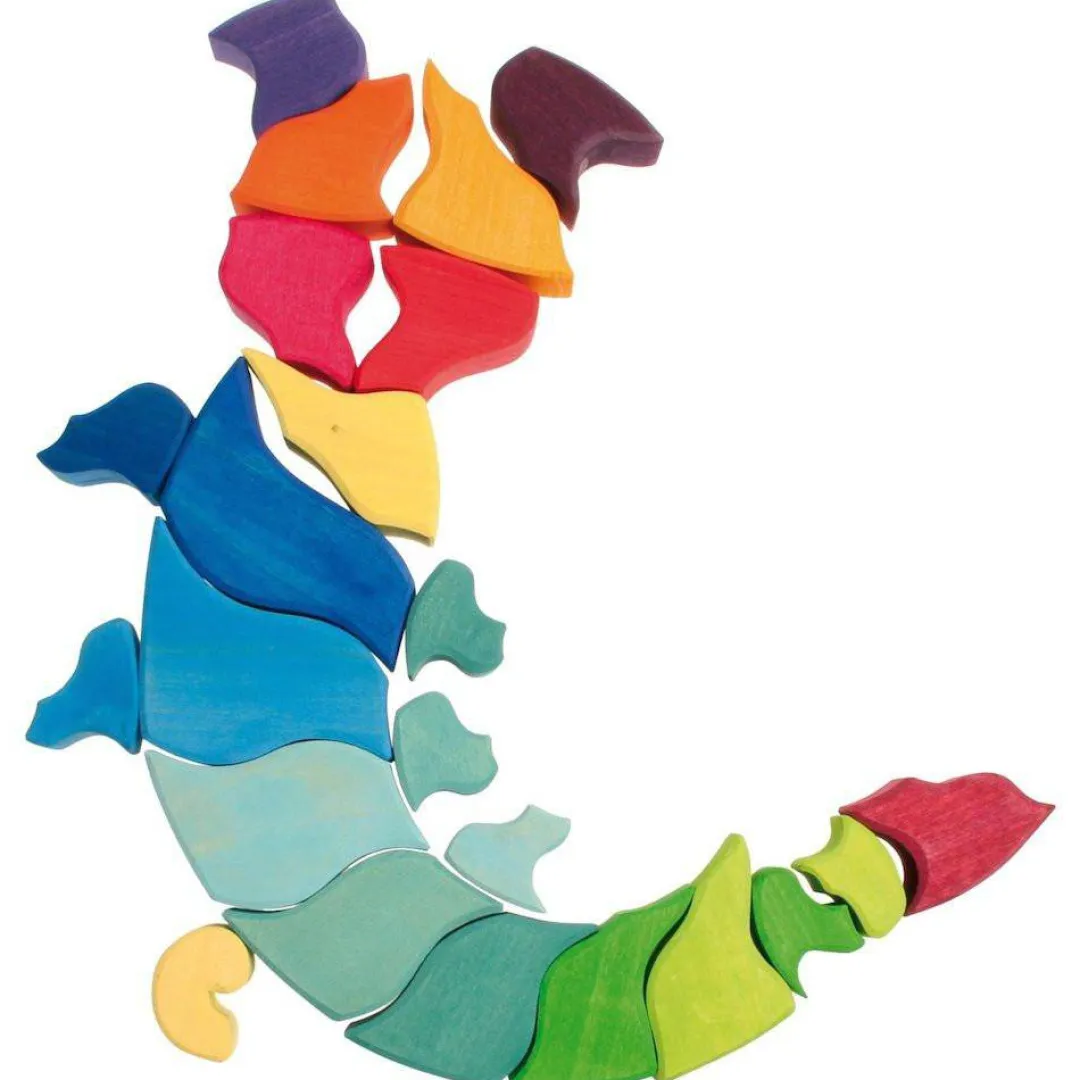 Grimm's Spiel u0026 Holz Wooden Toys|Puzzles < Large Ammonite Snail - Wooden Puzzle Blocks