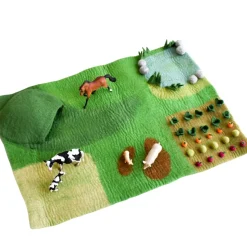 Tara Treasures Summer Nature Table|4 Years < Large Felted Farm Play Mat