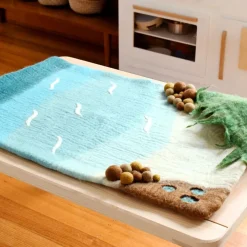 Tara Treasures Summer Nature Table|4 Years < Large Felted Ocean and Shoreline Play Mat