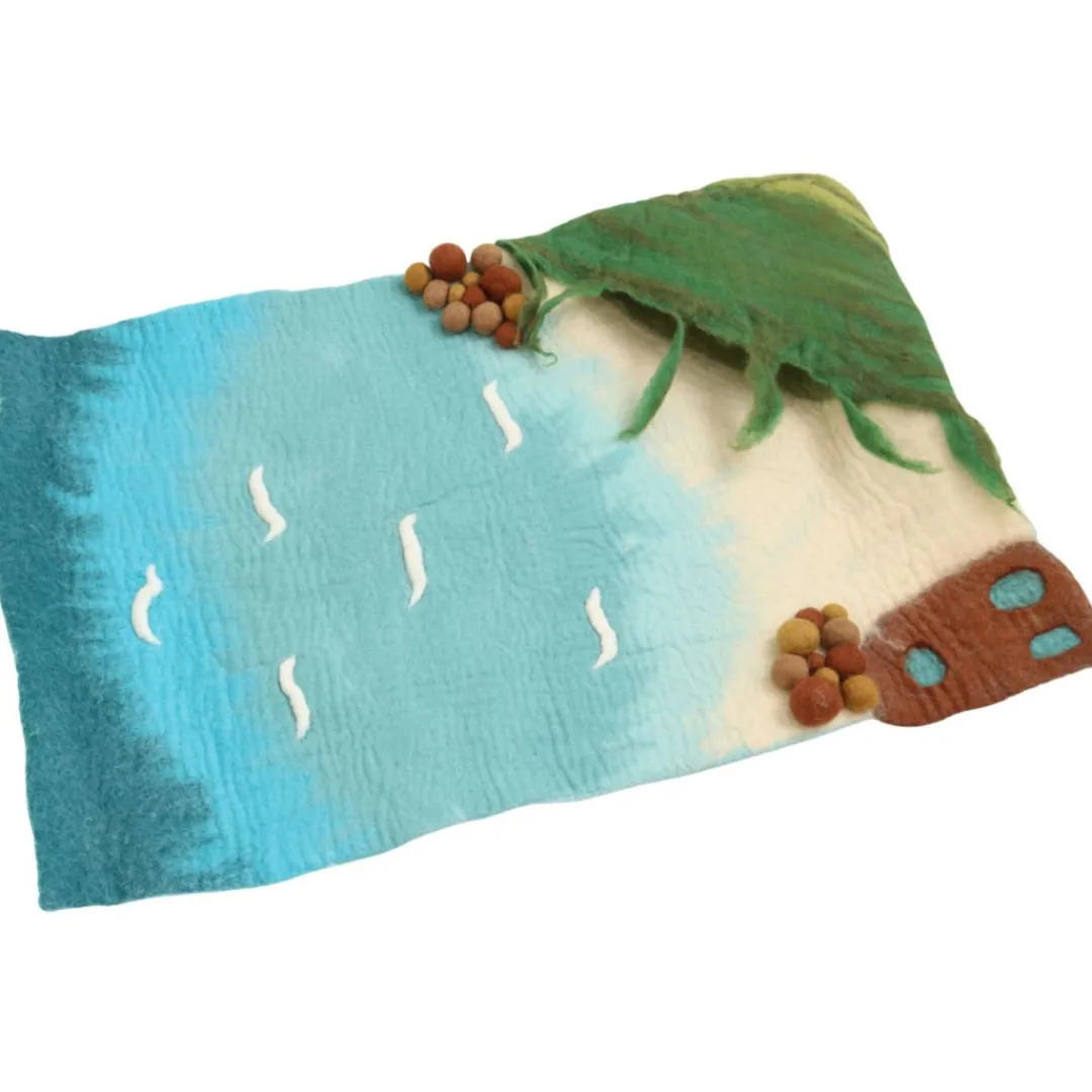 Tara Treasures Summer Nature Table|4 Years < Large Felted Ocean and Shoreline Play Mat