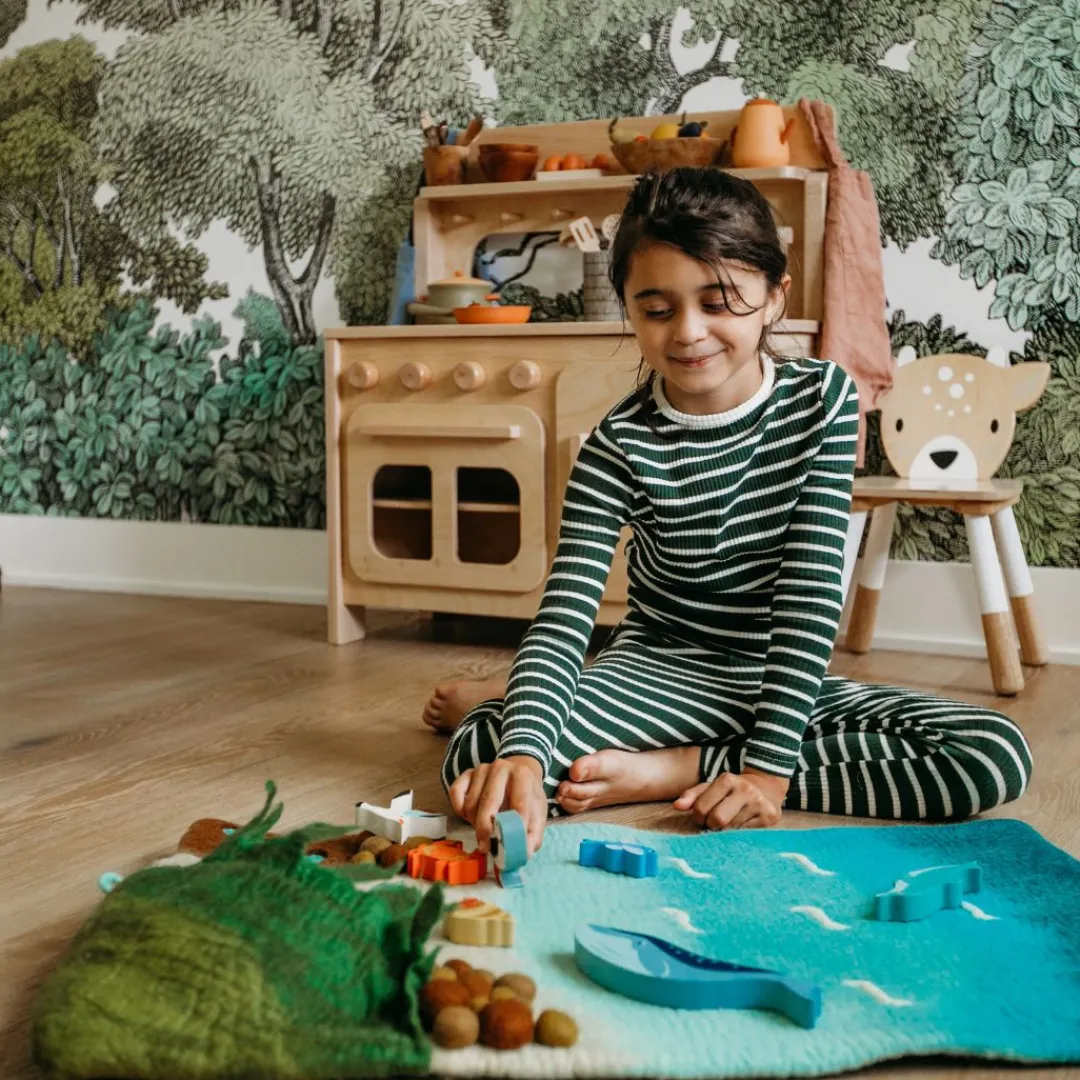 Tara Treasures Summer Nature Table|4 Years < Large Felted Ocean and Shoreline Play Mat