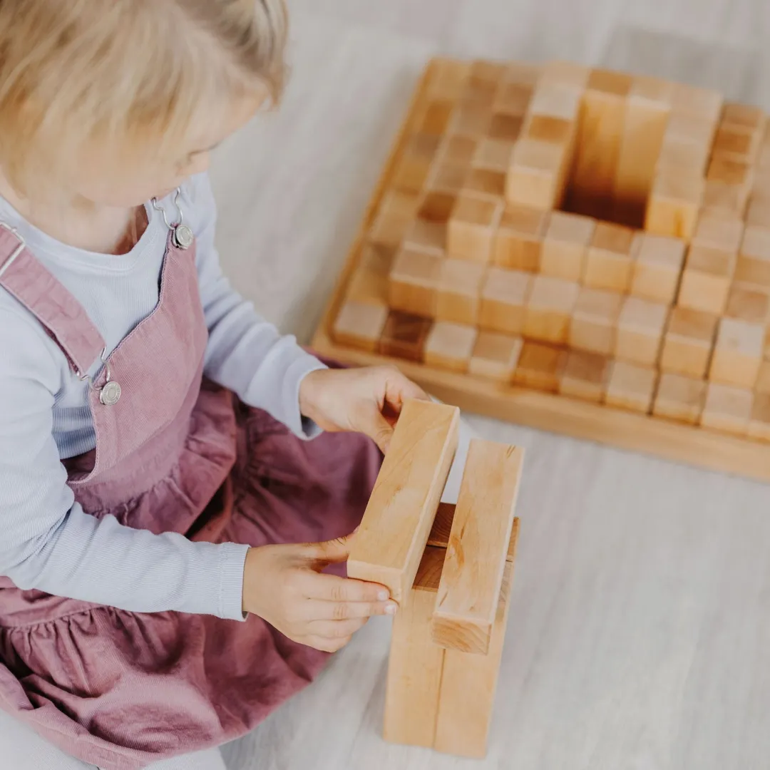 Grimm's Spiel u0026 Holz Marble & Ball Runs|Wooden Toys < Large Natural Wooden Stepped Pyramid