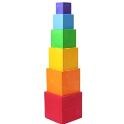 Grimm's Spiel u0026 Holz 12-24 Months|Early Learning < Large Rainbow Wooden Nesting Cubes