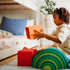 Grimm's Spiel u0026 Holz 12-24 Months|Early Learning < Large Rainbow Wooden Nesting Cubes