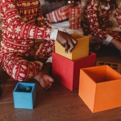 Grimm's Spiel u0026 Holz 12-24 Months|Early Learning < Large Rainbow Wooden Nesting Cubes