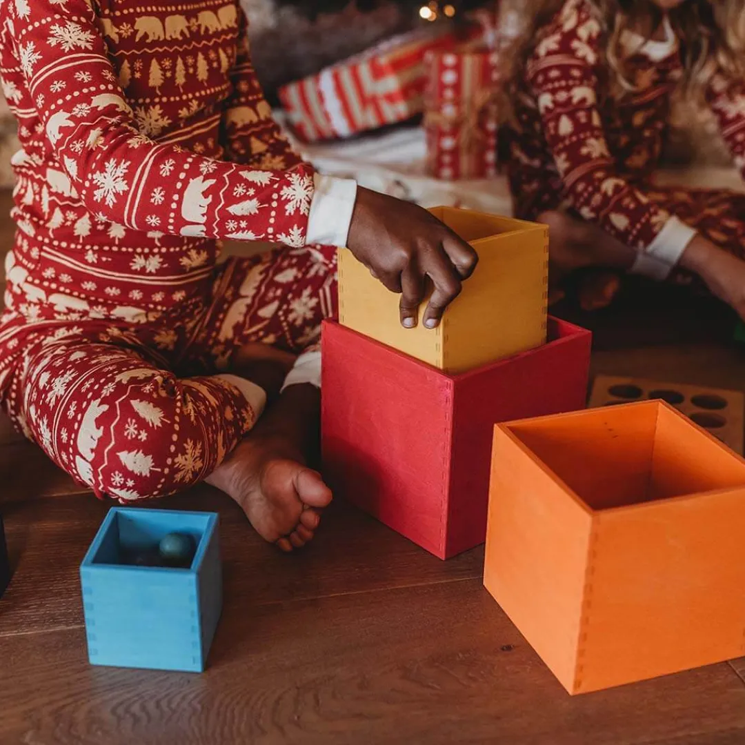 Grimm's Spiel u0026 Holz 12-24 Months|Early Learning < Large Rainbow Wooden Nesting Cubes