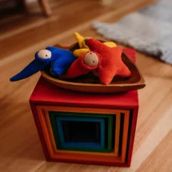 Grimm's Spiel u0026 Holz 12-24 Months|Early Learning < Large Rainbow Wooden Nesting Cubes