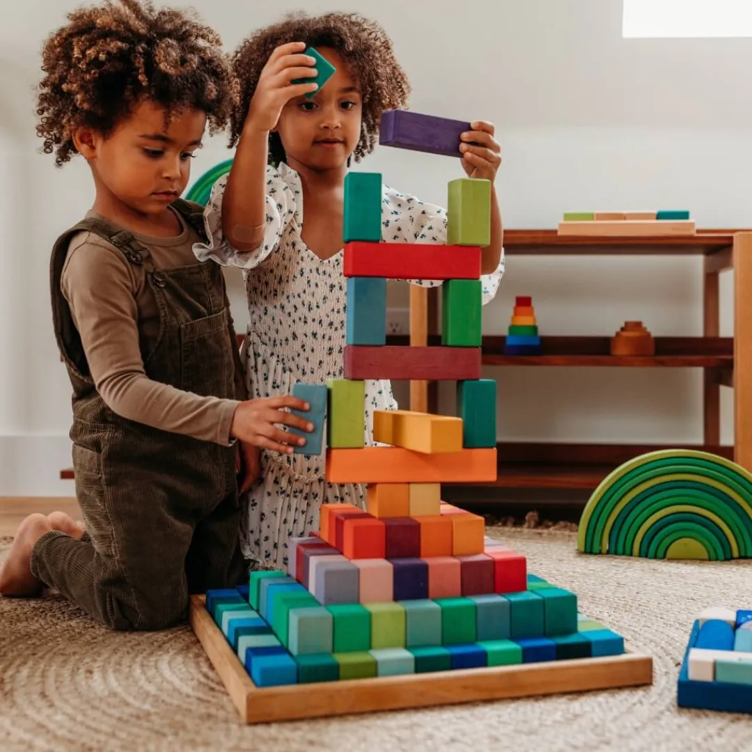 Grimm's Spiel u0026 Holz Marble & Ball Runs|Wooden Toys < Large Stepped Pyramid Wooden Math Blocks