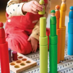 Grimm's Spiel u0026 Holz Marble & Ball Runs|Wooden Toys < Large Wooden Building Rollers - Assorted Colors