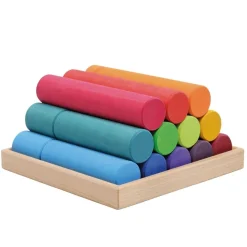 Grimm's Spiel u0026 Holz Marble & Ball Runs|Wooden Toys < Large Wooden Building Rollers - Assorted Colors